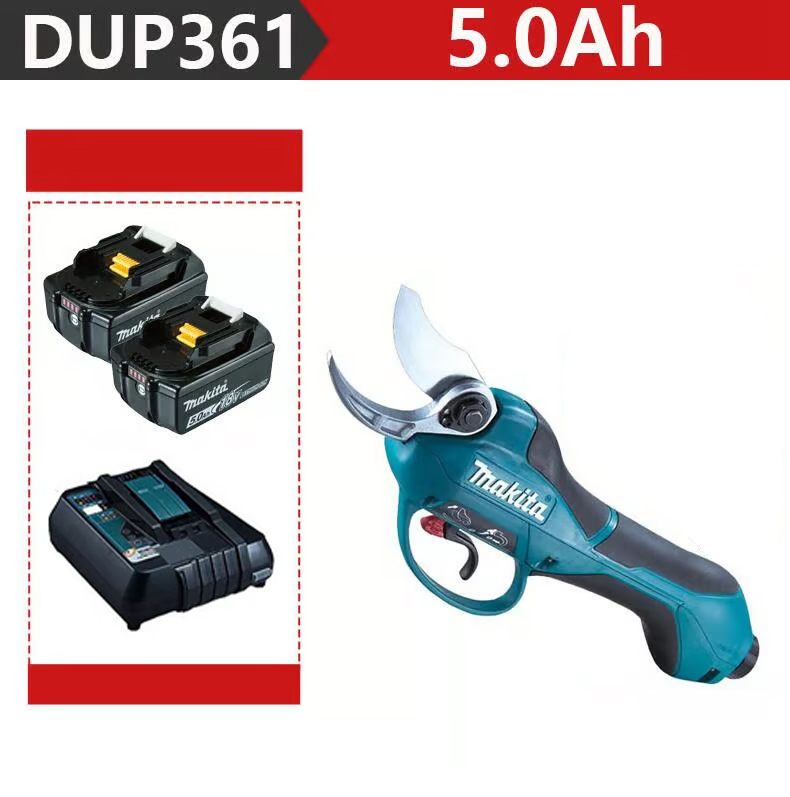 [MAKITA DUP361PT2 Clipper 1000W + dvije 5.0Ah 36V baterije + punjač] 6 sati trajanja baterije