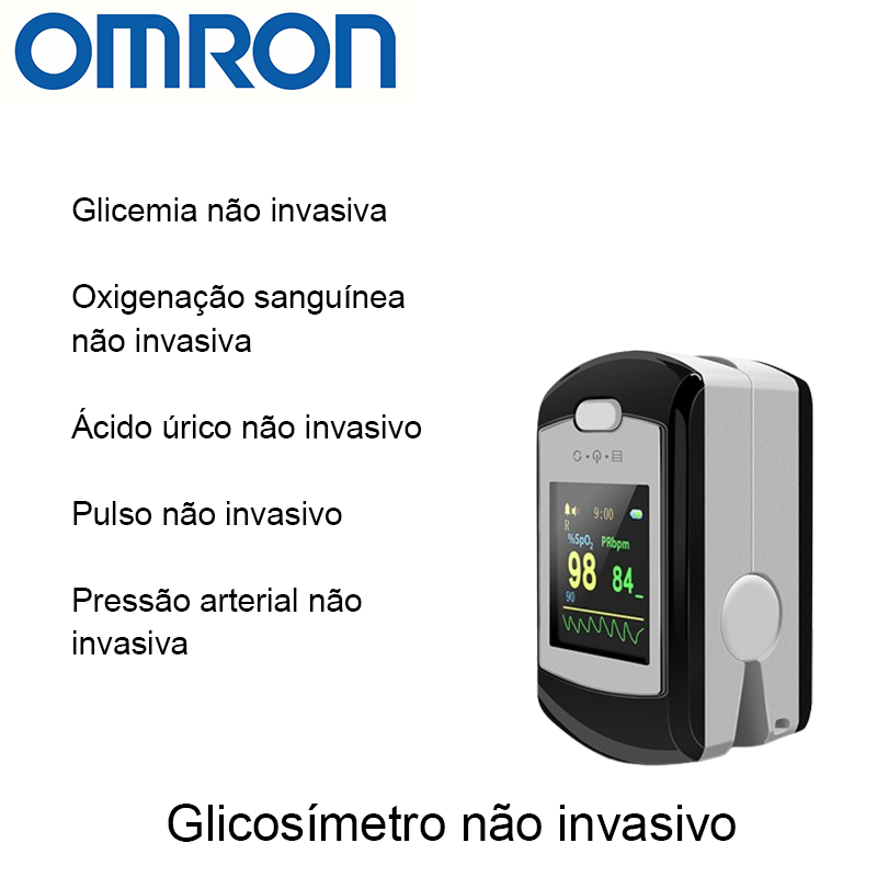 T02 (glicemia não invasiva + oxigênio no sangue não invasivo + ácido úrico não invasivo + frequência cardíaca não invasiva + pressão arterial não invasiva)