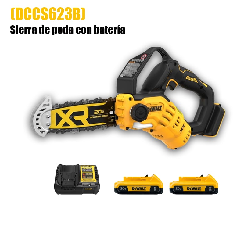 Motosserra sem fio DEWALT + bateria de segunda geração * 2 (8 horas de duração da bateria) + carregador