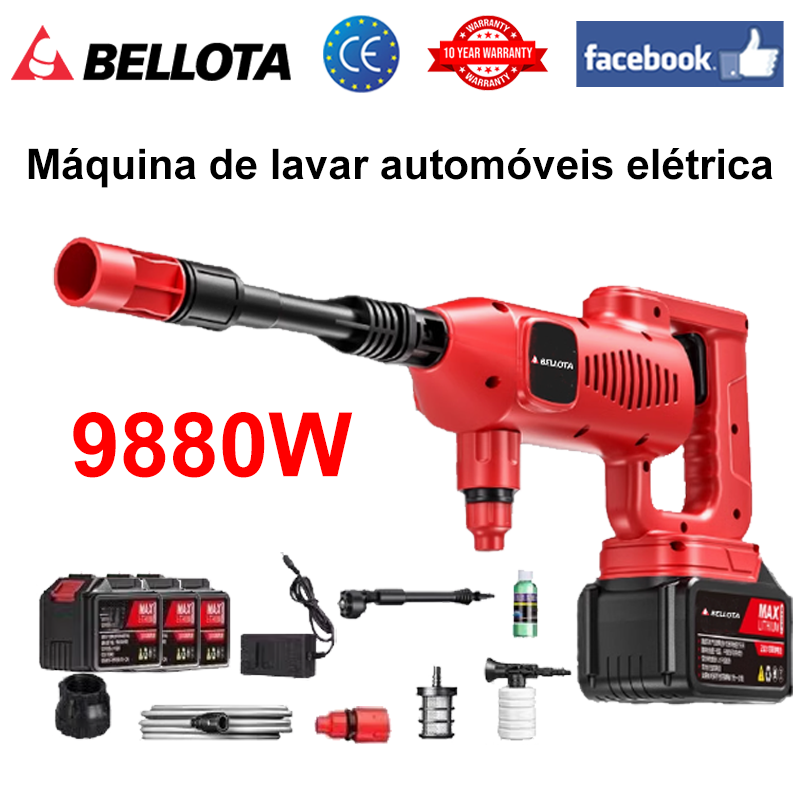 9880 W de alta potência/bateria de 96 V/distância de pulverização de água de 0-40 m (pode ser utilizado até 15 horas após o carregamento/kit de limpeza/bateria de lítio*3)