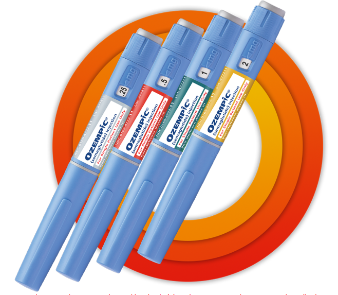 (Injeção) Ozempic*1 (4 unidades por caixa), 1 a 4 semanas, 0,25 mg (perda de peso de aproximadamente 8,5%)
